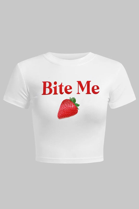 Bite Me - White Baby Tee